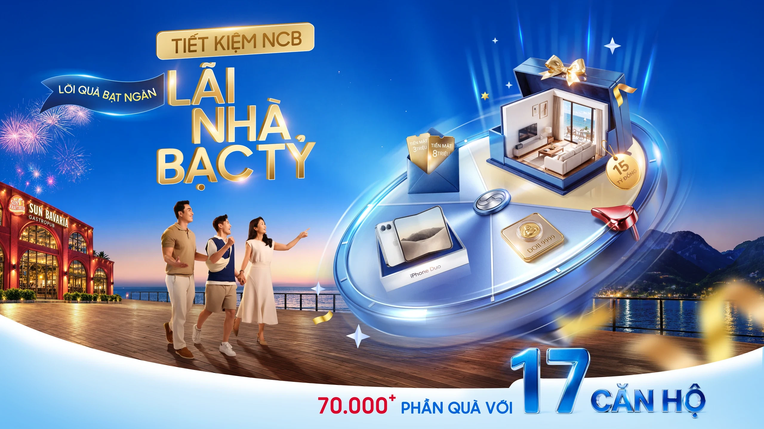 KV NCB: Lời quà bạt ngàn, lãi nhà bạc tỷ; gia đình và vòng quay với căn hộ, tiền mặt, iPhone, vàng; hơn 70.000 phần quà với 17 căn hộ